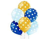Balloons Belbal 12", D11, polka dots boy, 6pcs