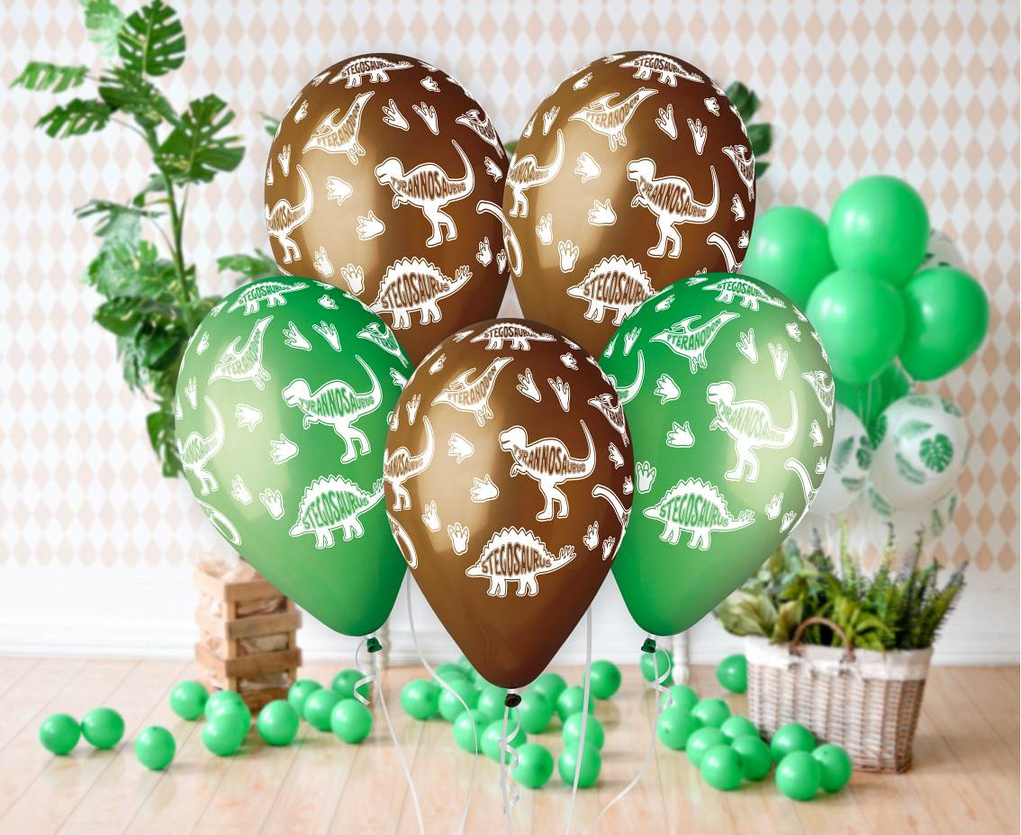 Balloons Gemar 13", pastel premium helium dinosaur stegosaurus, 5pcs EOL