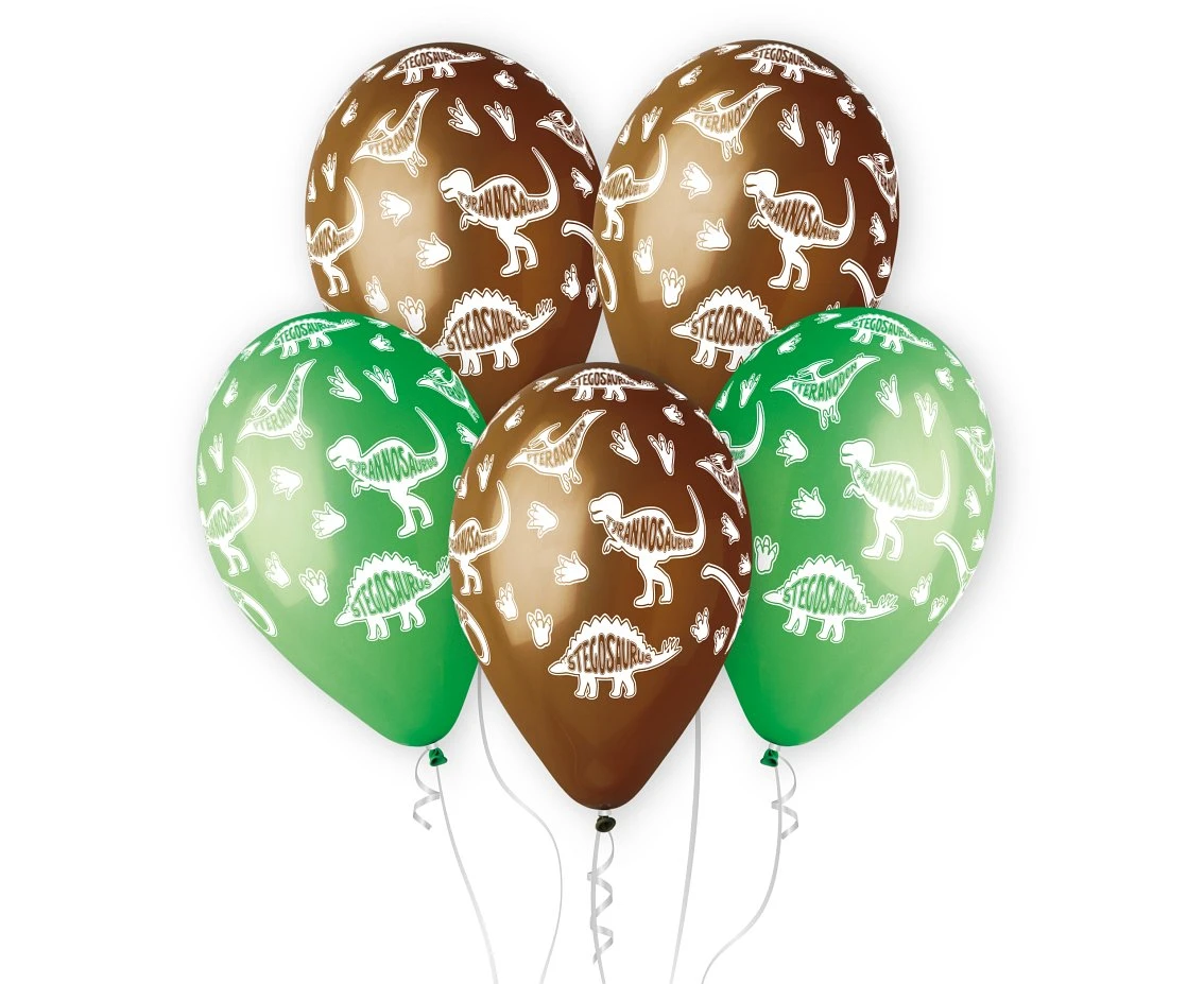 Balloons Gemar 13", pastel premium helium dinosaur stegosaurus, 5pcs EOL