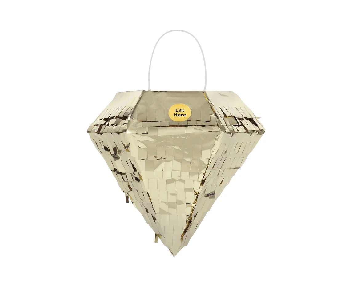 Mini pinata Diamond, gold, 17 x 15 cm