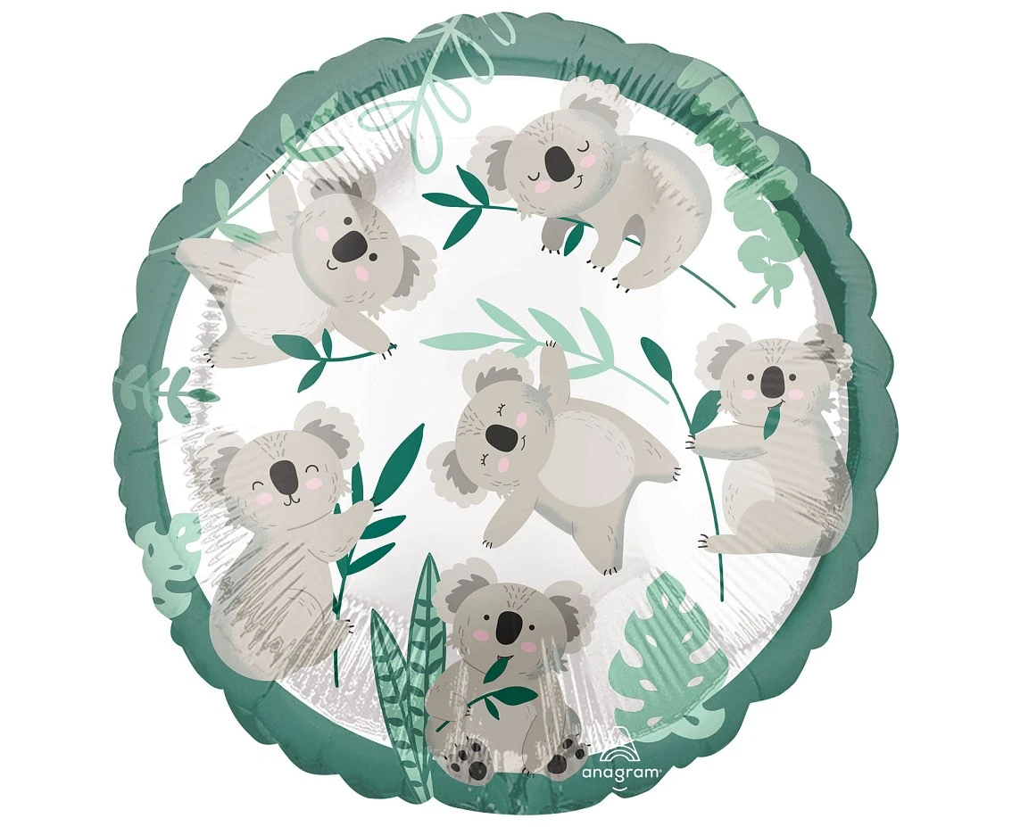 Standard Koala Foil Balloon circle S40 packaged EOL