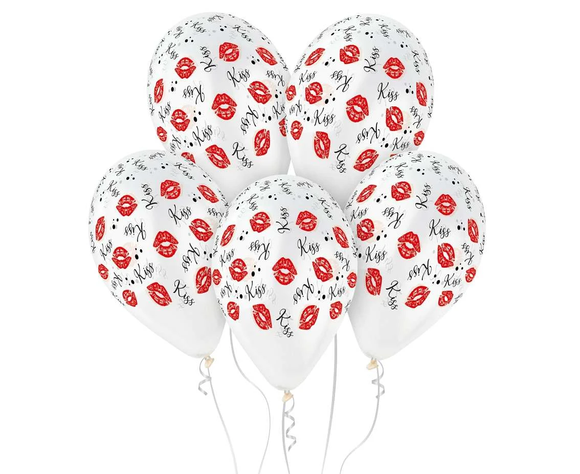Balloons Gemar 13", pastel premium helium kiss kiss, 5pcs EOL
