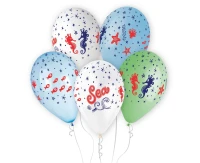 Balloons Gemar 13", pastel premium helium sea underwater world, 5pcs EOL