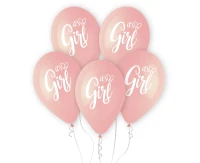 Balloons Gemar 13", pastel premium helium it''''s a girl, 5pcs EOL