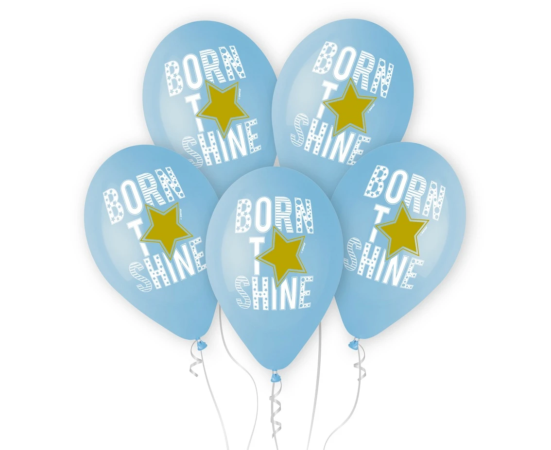 Balloons Gemar 13", pastel premium helium born to shine (blue), 5pcs EOL