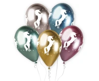 Balloons Gemar 13", shiny premium helium unicorn, 5pcs EOL