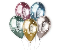 Balloons Gemar 13", shiny premium helium space 18th birthday, 5pcs EOL