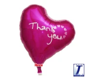 Ibrex helium balloon, Sweet Heart 14", Thank You, magenta, packed