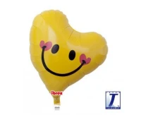 Ibrex helium balloon, Sweet Heart 14", Lovely Smile, yellow, packed