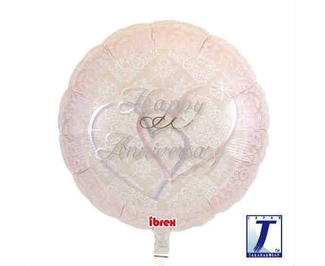 Ibrex helium balloon, Round 14", Happy Anniversary, packed