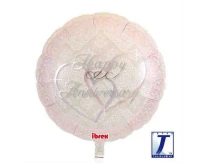 Ibrex helium balloon, Round 14", Happy Anniversary, packed