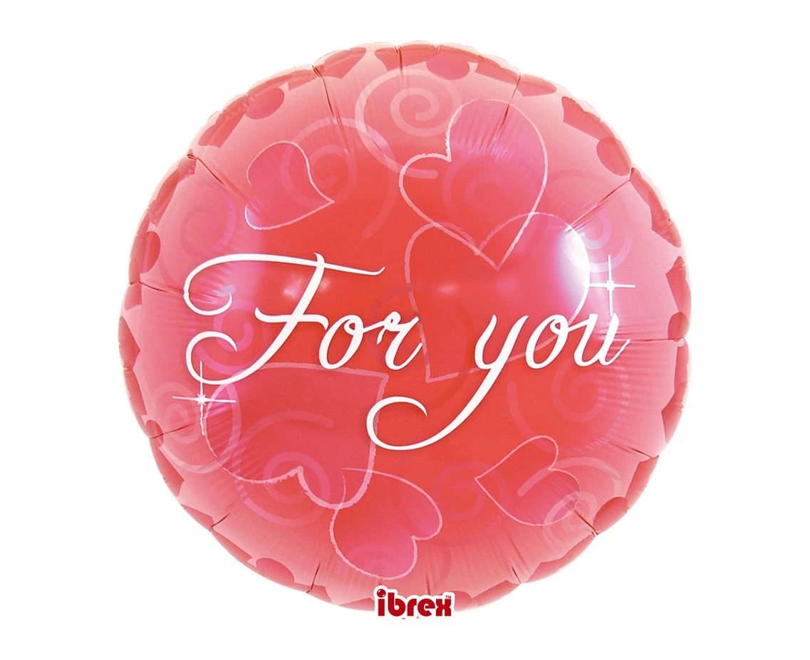 Ibrex helium balloon, Round 14", For You, packed
