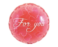 Ibrex helium balloon, Round 14", For You, packed