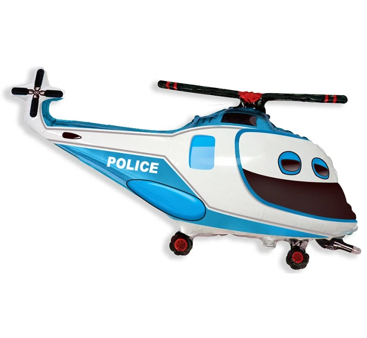 Foil balloon 24" FX Police Helicopter, packed EOL