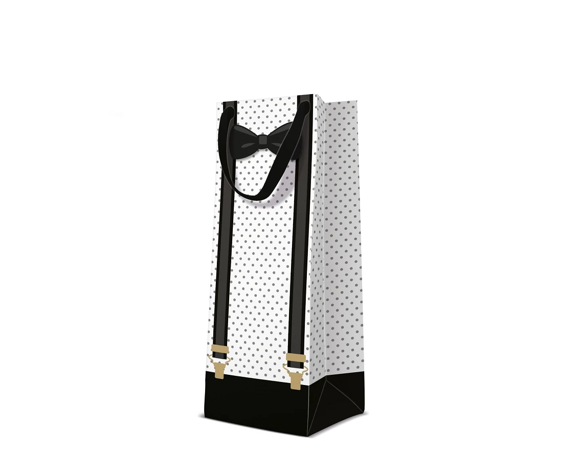 PAW wine gift bag Elegant Man, 12 x 37 x 10 cm