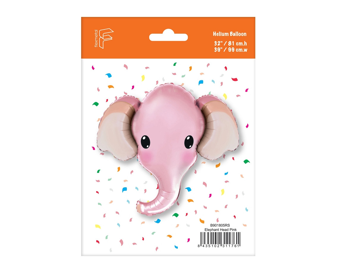 Foil balloon 24" FX - Little Elephant (pink), packed EOL