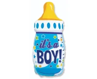 Foil balloon 24" FX - Bottle (blue), packed