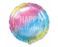 Foil balloon 18" FX - Birthday, gradient,  unpacked (flat)