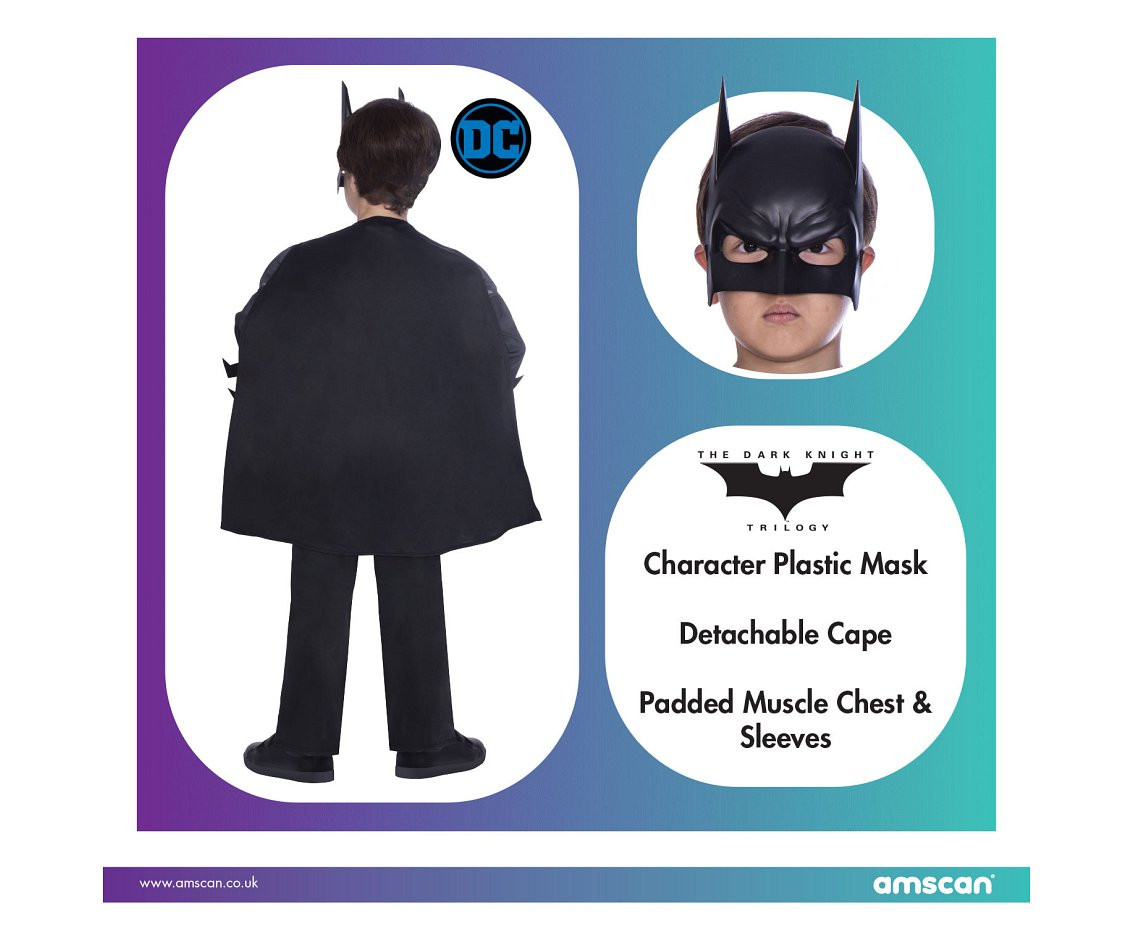 Batman Dark Knight role-play costume, size 6-8 years EOL