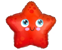 Foil balloon JuniorShape Starfish, packed EOL