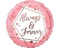 Foil balloon 18" CIR - Always & Forever, pink, packed EOL
