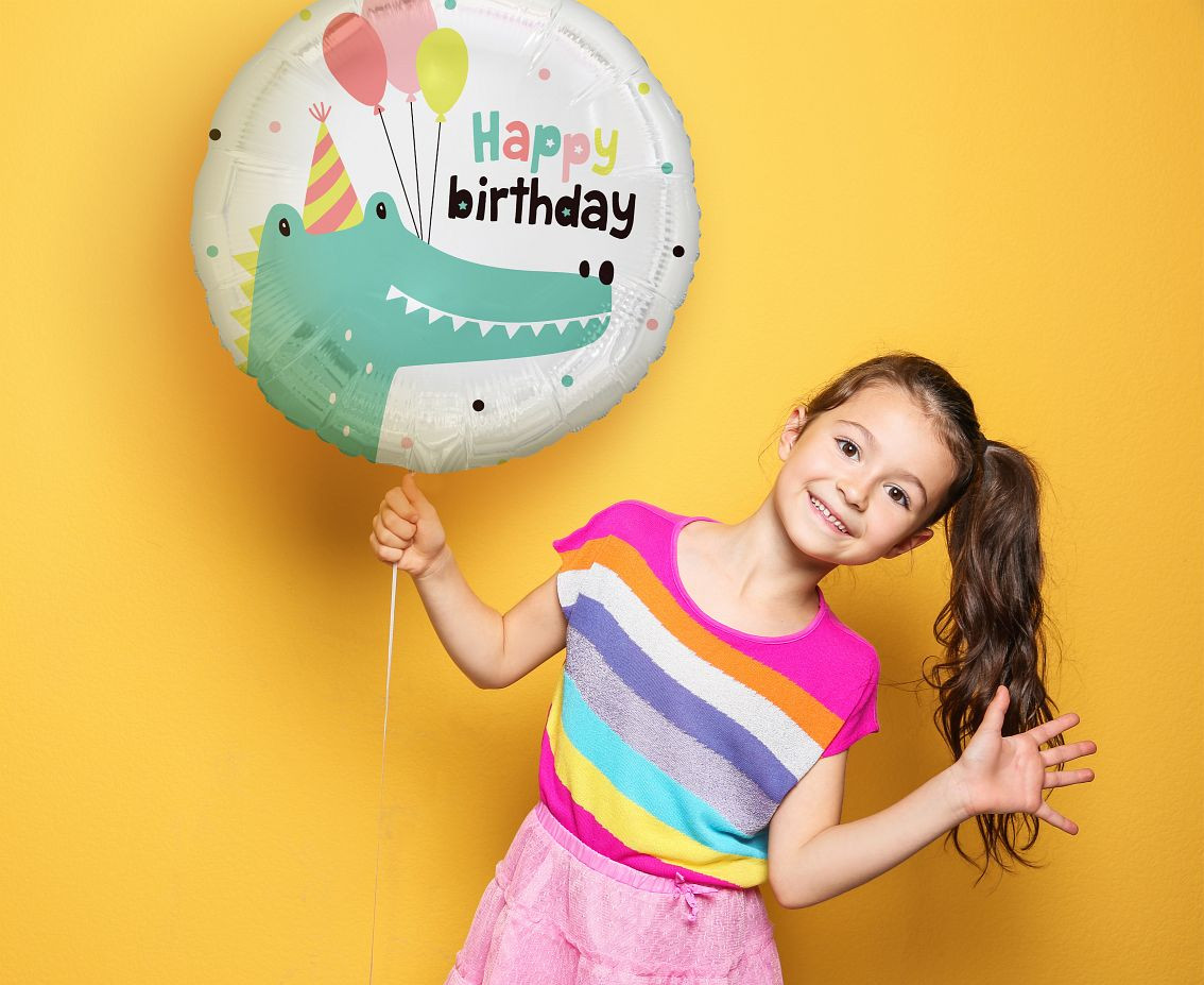 Foil balloon Little Crocodile (Happy Birthday), 18" EOL
