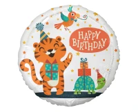 Foil balloon Tiger (Happy Birthday), 18" EOL
