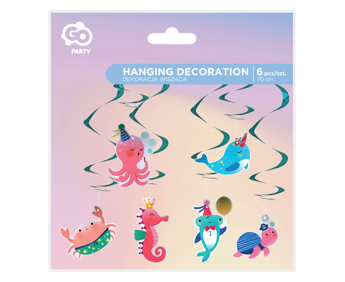 Underwater World hanging decoration, 6 pcs