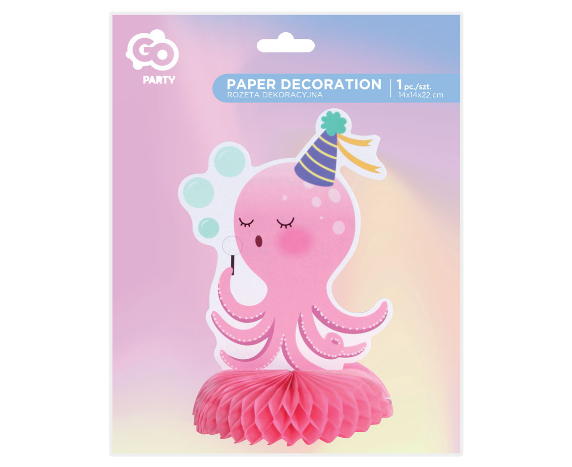 Octopus paper decoration, size 14 x 14 x 22 cm