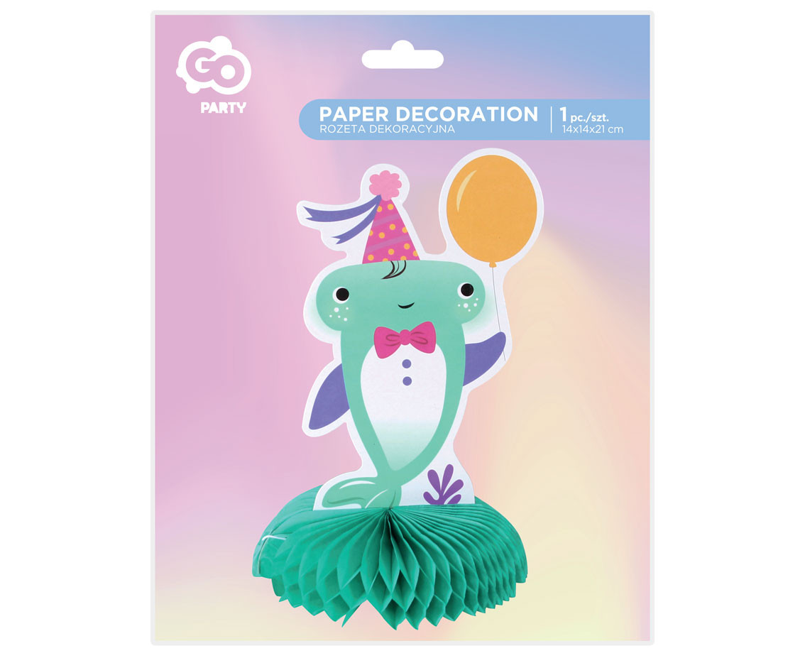 Shark paper decoration, size 14 x 14 x 21 cm