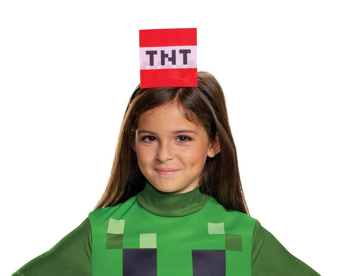 Creeper Classic Girl role-play costume - Minecraft (licensed), size M (7-8 yrs)