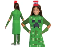 Creeper Classic Girl role-play costume - Minecraft (licensed), size M (7-8 yrs)
