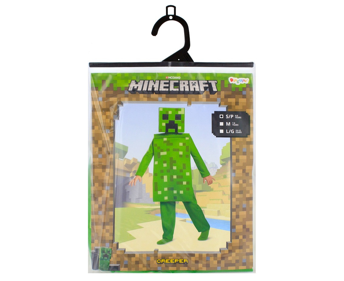 Creeper Classic role-play jumpsuit - Minecraft (licensed), size S (4-6 yrs)