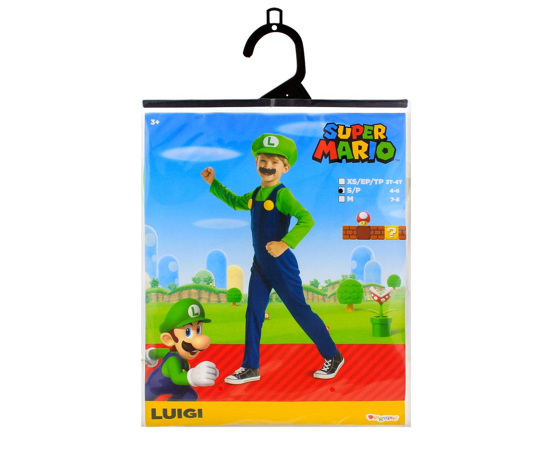 Luigi Fancy role-play costume - Nintendo (licensed), size S (4-6 yrs)
