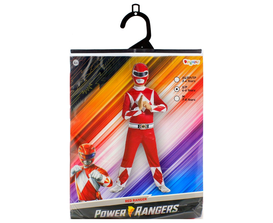Red Ranger Fancy role-play costume - Power Rangers (licensed), size S (4-6 yrs)