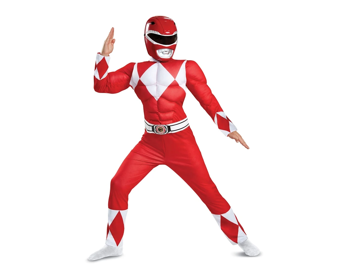 Red Ranger Classic Muscle role-play costume - Power Rangers (licensed), size M (7-8 yrs)