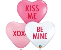 Balloons Anagram 11", QL hrt love expression, 3 colours, 50pcs EOL