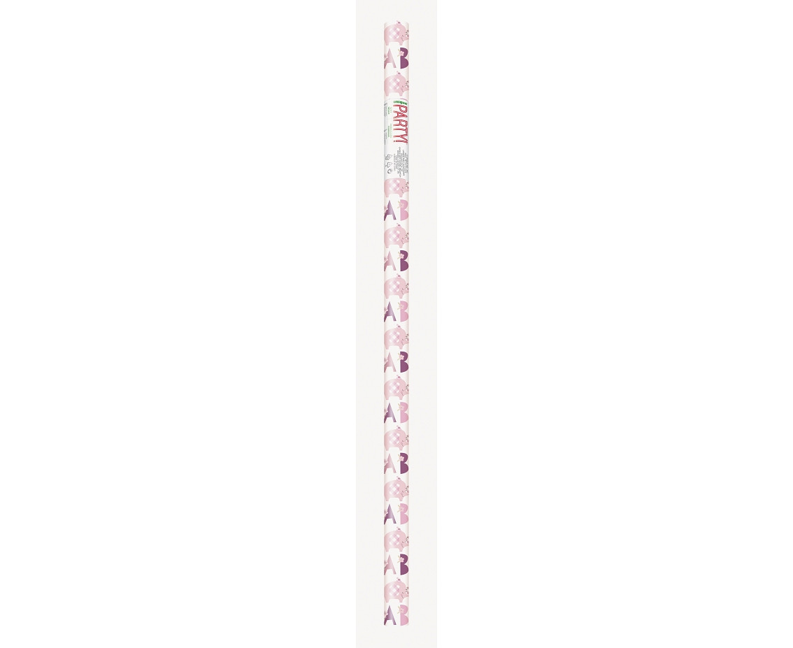 Gift wrapping paper Floral Elephant, pink, 76 x 152 cm EOL