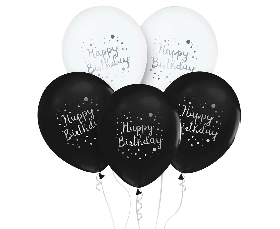 Happy Birthday balloon, 12"/ 5 pcs