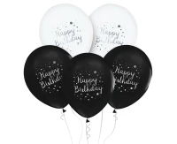 Happy Birthday balloon, 12"/ 5 pcs
