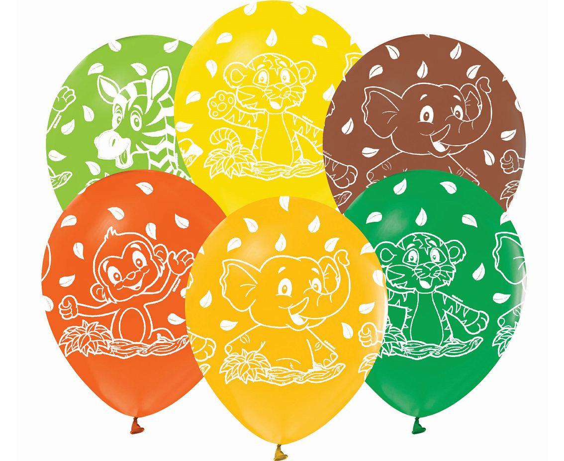 Animals balloon, 12"/ 5 pcs