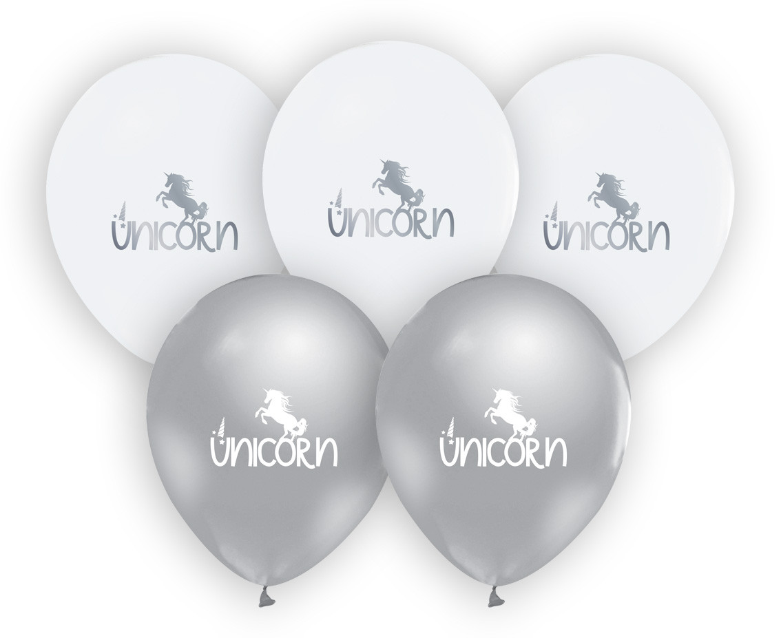 Unicorn balloon, 12"/ 5 pcs