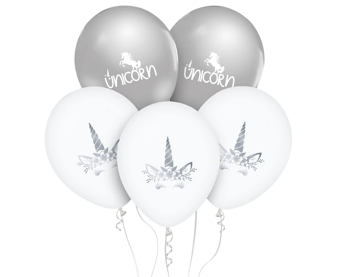 Unicorn balloon, 12"/ 5 pcs