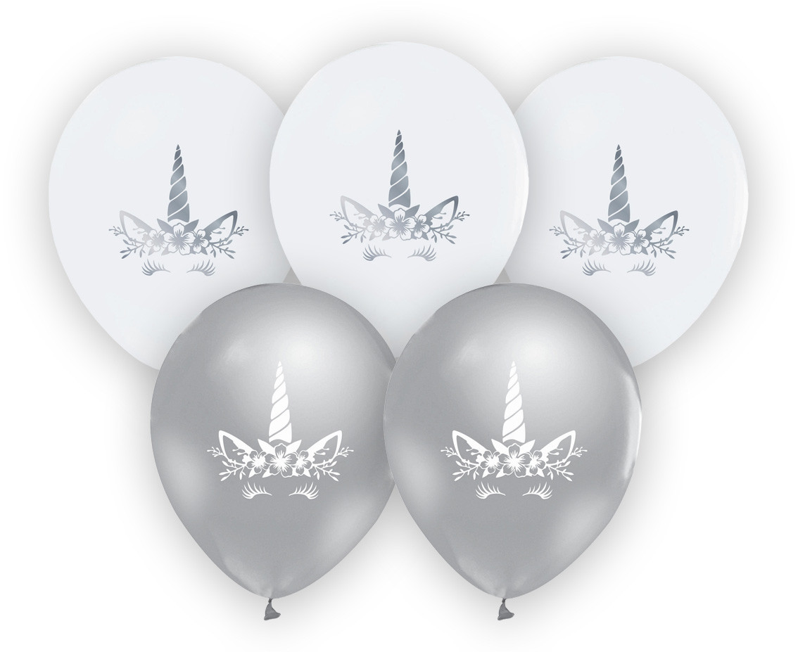 Unicorn balloon, 12"/ 5 pcs
