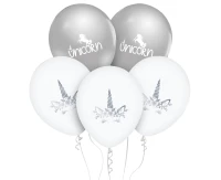 Unicorn balloon, 12"/ 5 pcs