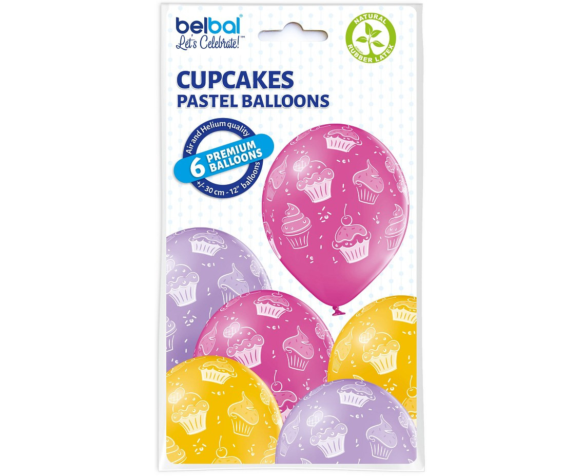 Balloons Belbal 12", D11, cupcakes, 6pcs