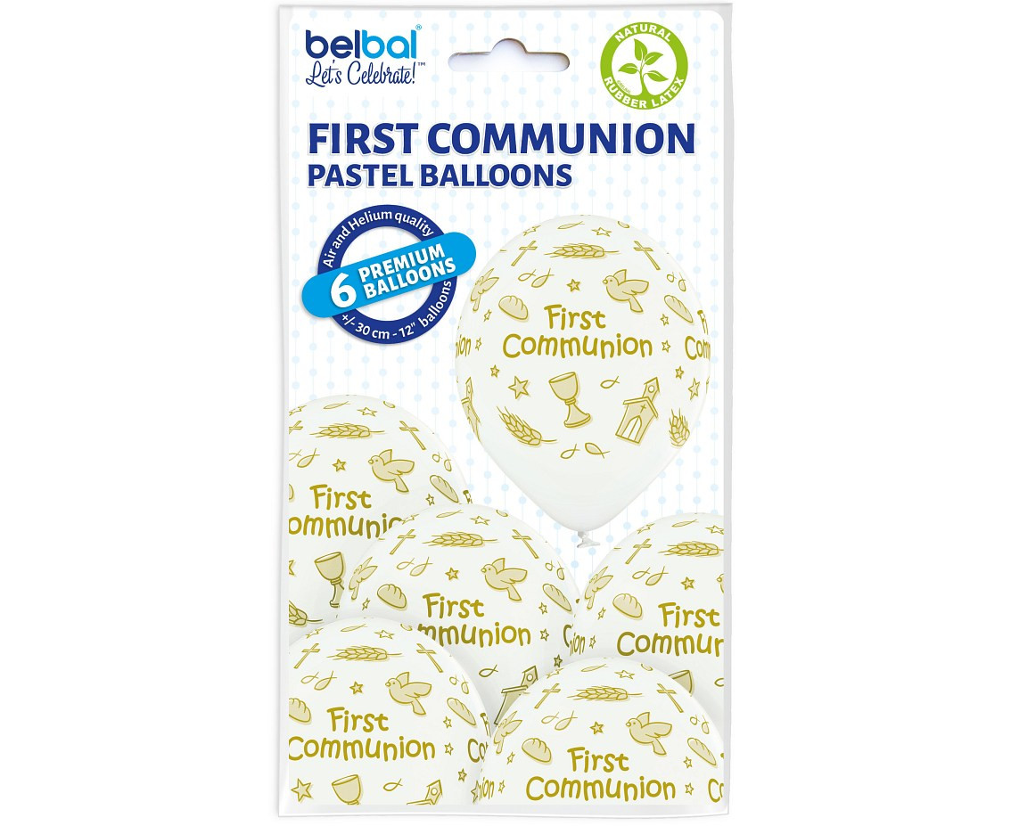 Balloons Belbal 12", D11, first communion, 6pcs