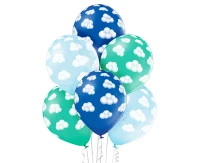 Balloons Belbal 12", D11, fluffy clouds boy, 6pcs