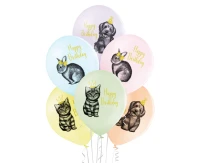 Balloons Belbal 12", D11, birthday pets, 6pcs