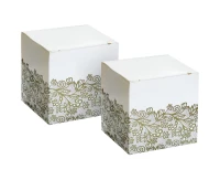 Cake paper boxes W&C, gold printing, 5x5x5 cm, 6 pcs EOL